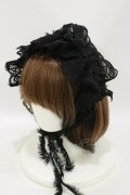 MARBLE / フリンジリボンレースヘッドドレス  黒×黒 H-25-09-23-021-GO-AC-KB-ZH