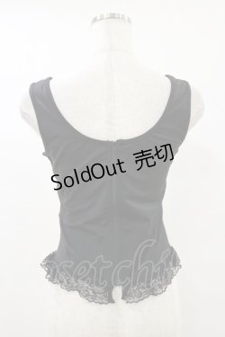 画像2: MARBLE / 編み上げストレッチカットソービスチェ L ブラック H-25-09-23-025-GO-TO-KB-ZH