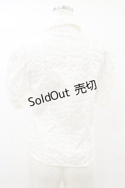 画像2: BPN / チュール切替ストライプブラウス  白 H-25-09-23-026-GO-BL-KB-ZH