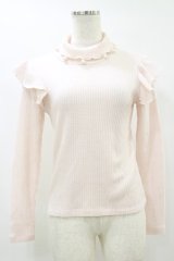 MILK / ANGEL フリルハイネックニット  ピンク H-25-09-23-027-ML-TO-KB-ZH