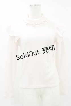 画像1: MILK / ANGEL フリルハイネックニット  ピンク H-25-09-23-027-ML-TO-KB-ZH