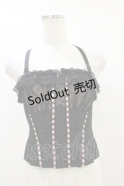 画像1: BPN / ドット切替コルセットビスチェ  黒×ピンク H-25-09-23-003-GO-TO-KB-ZH