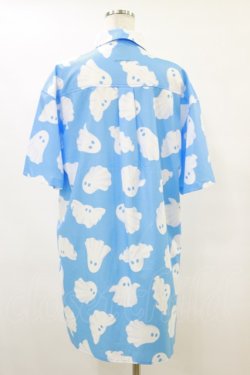 画像2: LISTEN FLAVOR / ゴースト総柄シャツ  ブルー H-25-09-23-031-PU-BL-KB-ZH