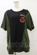 Qutie Frash / ミリタリーワッペンTシャツ  カーキ H-25-09-23-033-QU-TO-KB-ZH