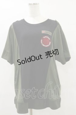 画像1: Qutie Frash / ミリタリーワッペンTシャツ  カーキ H-25-09-23-033-QU-TO-KB-ZH