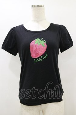 画像1: Shirley Temple / ストロベリーパフカットソー Ladies ブラック H-25-09-23-036-ET-TO-KB-ZH