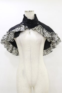 画像1: MARBLE / ゴシック調十字架付き立ち衿ケープ  ブラック H-25-09-23-004-GO-JA-KB-ZH