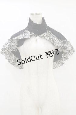 画像1: MARBLE / ゴシック調十字架付き立ち衿ケープ  ブラック H-25-09-23-004-GO-JA-KB-ZH