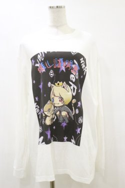 画像1: NieR Clothing / プリントLONG CUTSEW XL 白 H-25-09-23-040-PU-TO-KB-ZH