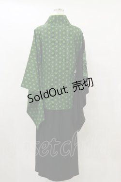 画像2: Qutie Frash / 2024 浴衣3点セット  黒×ネオングリーン H-25-09-23-045-QU-OP-KB-ZH