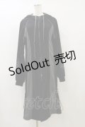 Qutie Frash / 配色ロングパーカー  黒×グレー H-25-09-23-046-QU-TO-KB-ZH