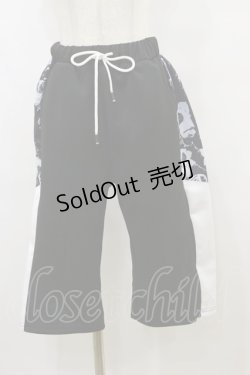 画像1: NieR CLOTHING / 切替ハーフパンツ  黒×白 H-25-09-23-047-PU-PA-KB-ZH