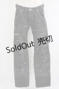 ALGONQUINS / ダメージペイントデニムパンツ  グレー H-25-09-24-030-AL-PA-KB-ZH