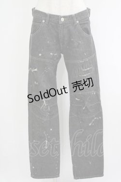 画像1: ALGONQUINS / ダメージペイントデニムパンツ  グレー H-25-09-24-030-AL-PA-KB-ZH