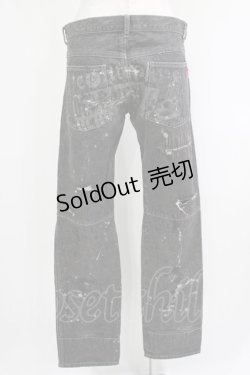 画像3: ALGONQUINS / ダメージペイントデニムパンツ  グレー H-25-09-24-030-AL-PA-KB-ZH