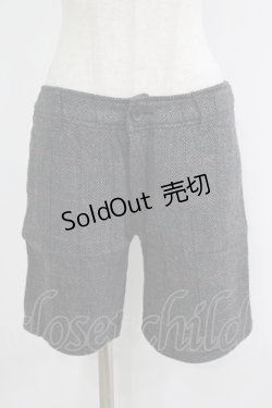 画像1: PEACE NOW / ウールチェックハーフパンツ  グレー H-25-09-24-033-PU-PA-KB-ZH