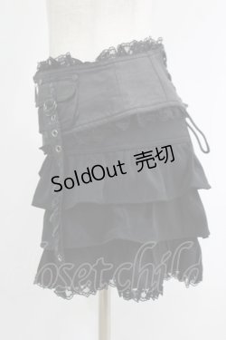 画像2: Qutie Frash / カマーベルト付フリルパンツ  黒 H-25-09-24-035-QU-PA-KB-ZH