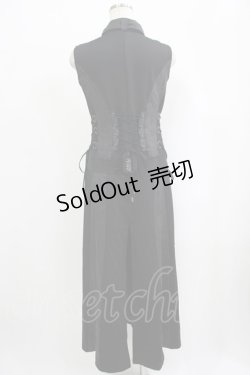 画像3: Qutie Frash / ベルトロングベスト  黒×黒 H-25-09-24-038-QU-TO-KB-ZH