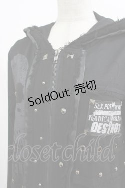 画像4: SEX POT ReVeNGe / レザーパイピングパーカー L 黒 H-25-09-24-040-SP-TO-KB-ZH