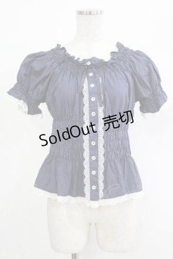 画像1: Jane Marple / ドットシャーリングブラウス  ネイビー H-25-09-24-049-JM-BL-KB-ZH