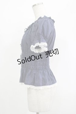 画像2: Jane Marple / ドットシャーリングブラウス  ネイビー H-25-09-24-049-JM-BL-KB-ZH