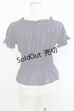 画像3: Jane Marple / ドットシャーリングブラウス  ネイビー H-25-09-24-049-JM-BL-KB-ZH