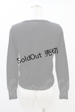 画像2: Emily Temple cute / ハートロゴ刺繍ラメニットカーディガン  ブラック H-25-09-24-1043-ET-TO-KB-ZH