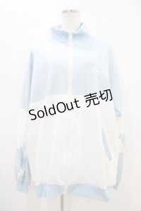 ACDC RAG / ドットネコジャージジャケット  ホワイト×パステルブルー H-25-09-24-1045-PU-JA-KB-ZH