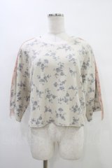 merry jenny / flowerワッフルtops  ピンクベージュ H-25-09-24-1047-LO-TO-KB-ZH
