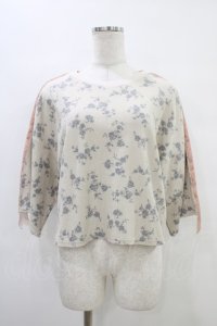 merry jenny / flowerワッフルtops  ピンクベージュ H-25-09-24-1047-LO-TO-KB-ZH