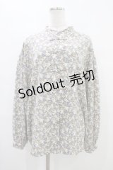 merry jenny / flowerカンフーシャツ  ブルー H-25-09-24-1048-LO-BL-KB-ZH