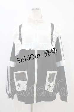 画像1: ACDC RAG / GAME OVERフリルジャケット  ブラック H-25-09-24-1051-PU-JA-KB-ZH