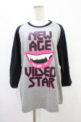 HELL CAT PUNKS / プリントカットソー L グレー×黒 H-25-09-24-1053-PU-TO-KB-ZH