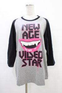 HELL CAT PUNKS / プリントカットソー L グレー×黒 H-25-09-24-1053-PU-TO-KB-ZH