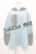 NieR Clothing / レイヤード風プルパーカー  黒×緑 H-25-09-24-1054-PU-TO-KB-ZH
