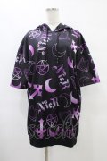 NieR Clothing / 半袖プルパーカー F 黒×紫 H-25-09-24-1055-PU-TO-KB-ZH