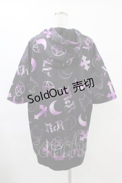 画像2: NieR Clothing / 半袖プルパーカー F 黒×紫 H-25-09-24-1055-PU-TO-KB-ZT495