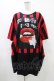 画像1: HELL CAT PUNKS / ストライプ切り替えBIG Tシャツ F 黒×赤 H-25-09-24-1056-PU-TO-KB-ZH (1)