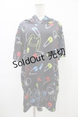 NieR Clothing / 半袖プルパーカー F 黒 H-25-09-24-1057-PU-TO-KB-ZT1104J