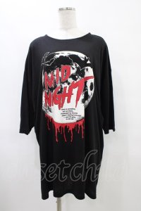HELL CAT PUNKS / HORROR NIGHT七分袖ビッグTシャツ F 黒 H-25-09-24-1060-PU-TO-KB-ZH
