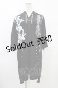 【SALE】SEX POT ReVeNGe / プリント半袖ロングZIPパーカー  黒 H-25-09-24-1061-SP-TO-KB-ZT495