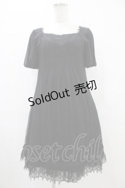 画像1: Ozz oneste / ドットチュールワンピース  黒 H-25-09-24-1019-OO-OP-KB-ZH