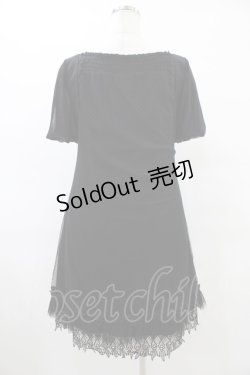 画像2: Ozz oneste / ドットチュールワンピース  黒 H-25-09-24-1019-OO-OP-KB-ZH