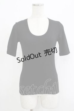 画像1: Qutie Frash / 半袖カットソー  黒 H-25-09-24-052-QU-TO-KB-ZH
