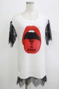 HELL CAT PUNKS / レーススリーブTシャツワンピース F 白 H-25-09-24-055-PU-OP-KB-ZH