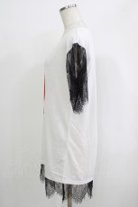 画像2: 【SALE】HELL CAT PUNKS / レーススリーブTシャツワンピース F 白 H-25-09-24-055-PU-OP-KB-ZT493 (2)