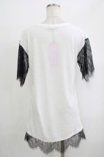 画像3: 【SALE】HELL CAT PUNKS / レーススリーブTシャツワンピース F 白 H-25-09-24-055-PU-OP-KB-ZT493 (3)