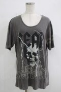 WORLD WIDE LOVE！(Rydia) / スカルユーズドTシャツ  グレー H-25-09-24-057-PU-TO-KB-ZH