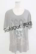 WORLD WIDE LOVE！(Rydia) / スカルユーズドTシャツ  グレー H-25-09-24-057-PU-TO-KB-ZT1018A