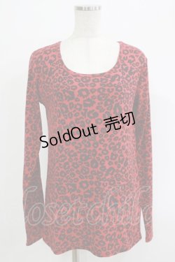 画像1: WORLD WIDE LOVE！(Rydia) / 総柄ロングスリーブカットソー  赤 H-25-09-24-058-PU-TO-KB-ZH